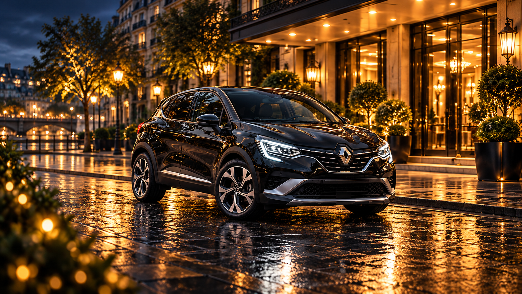 Renault Captur centré en fond de page contact
